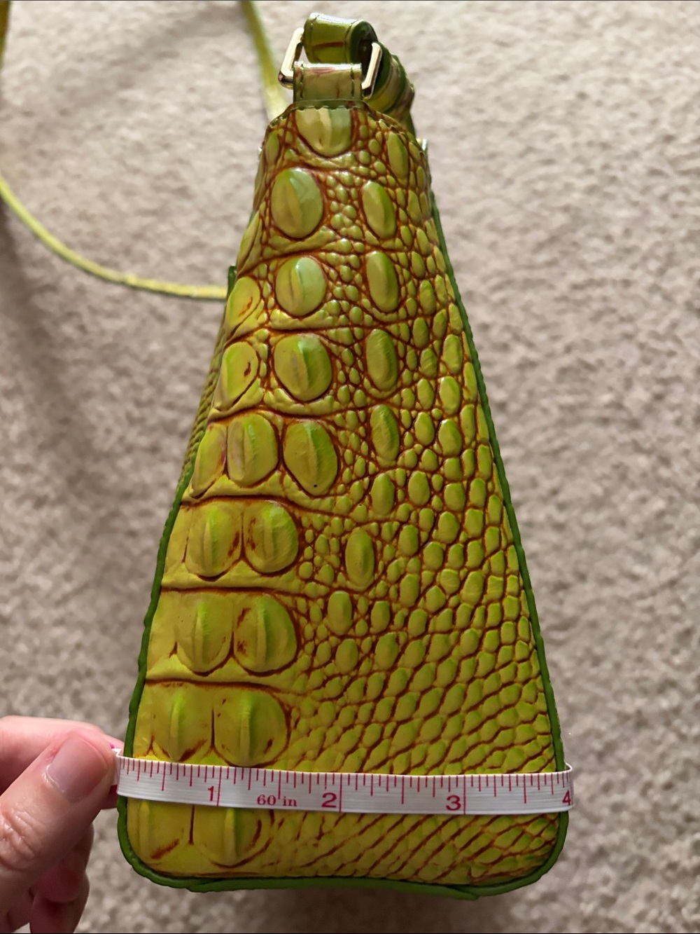Brahmin Greenish/Yellow Croc-Embossed Crossbody Bag - Picture 8 of 10